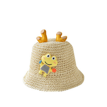 Детска сламена шапка с 3D елемент
