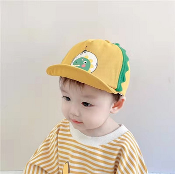 Слънцезащитна бебешка шапка с козирка и апликация 
