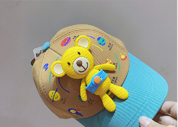 Детска ежедневна шапка с козирка и 3D декорация
