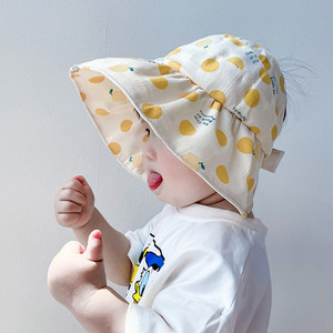 Ljetna dječja kapa na točkice za djevojčice
