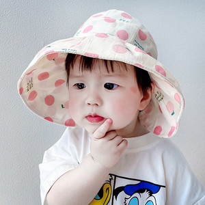 Ljetna dječja kapa na točkice za djevojčice