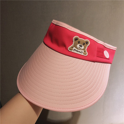 Suvine visiiri ja kaisukaru aplikatsiooniga lastemüts