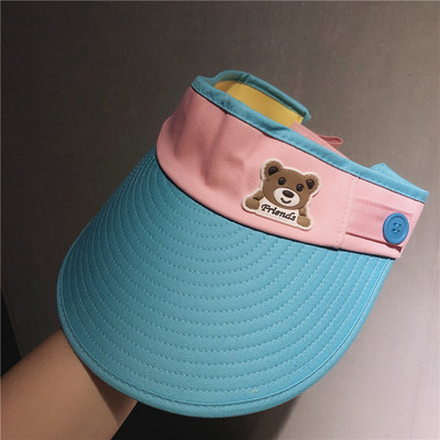 Suvine visiiri ja kaisukaru aplikatsiooniga lastemüts