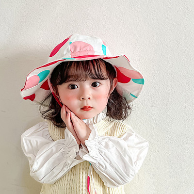 Värviline laia äärega lastemüts tüdrukutele