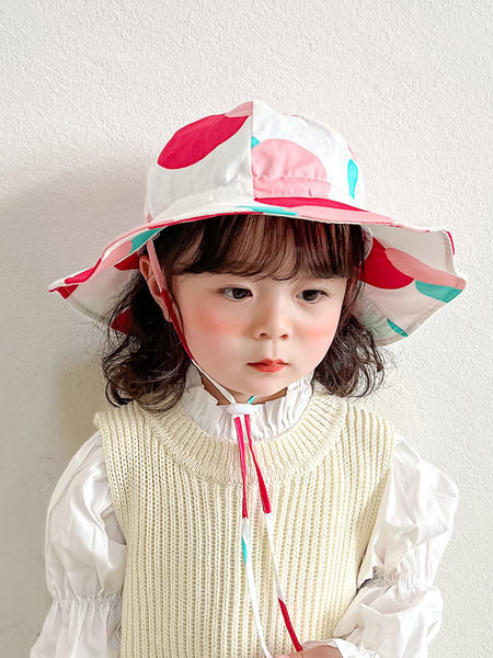 Värviline laia äärega lastemüts tüdrukutele