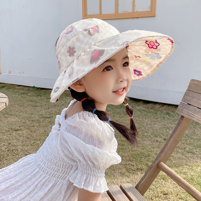 Suvine lastemüts paelaga tüdrukutele