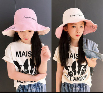 Laste kahepoolne laia äärega müts