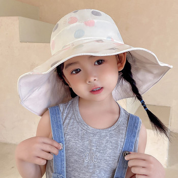 Ежедневна детска шапка с широка периферия за момичета