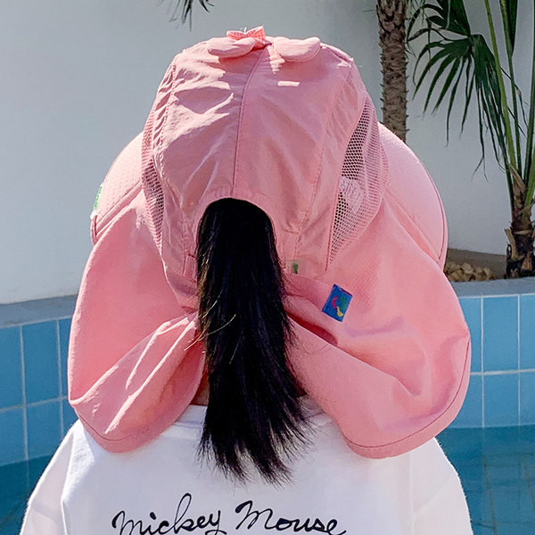 Päikesekaitsemüts tüdrukutele tikandite ja lipsudega