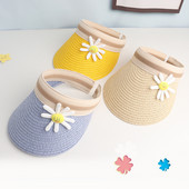 Suvine visiiriga õlgkübar tüdrukutele