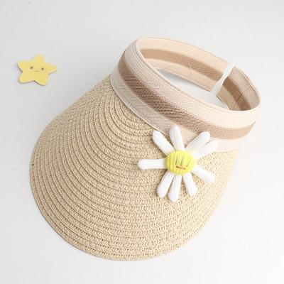 Suvine visiiriga õlgkübar tüdrukutele