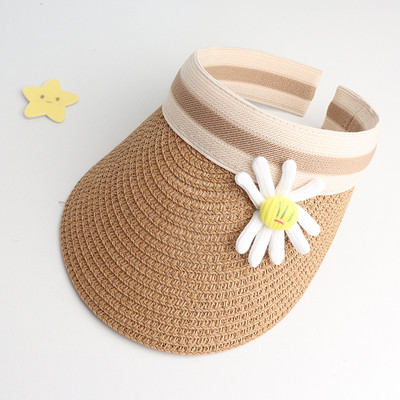 Suvine visiiriga õlgkübar tüdrukutele