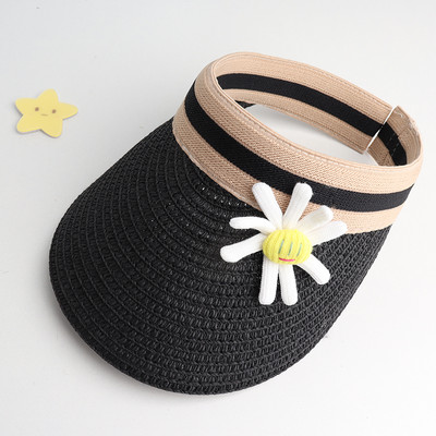 Suvine visiiriga õlgkübar tüdrukutele