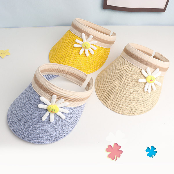 Suvine visiiriga õlgkübar tüdrukutele