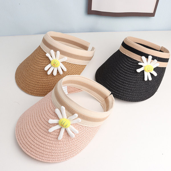 Suvine visiiriga õlgkübar tüdrukutele