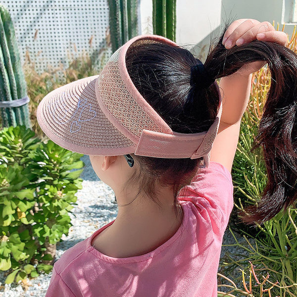 Ψάθινο καπέλο με γείσο για κορίτσια