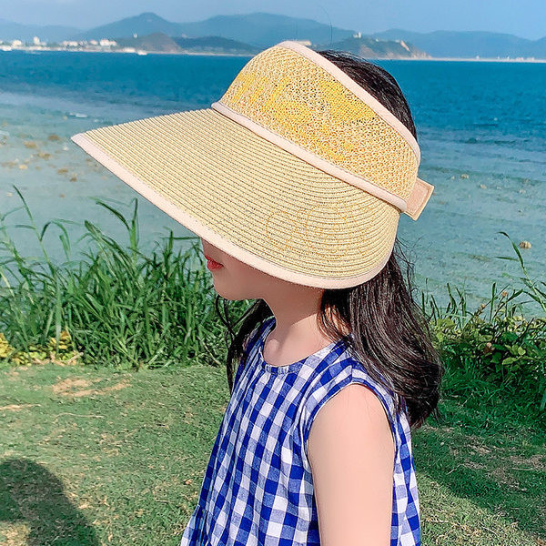 Ψάθινο καπέλο με γείσο για κορίτσια