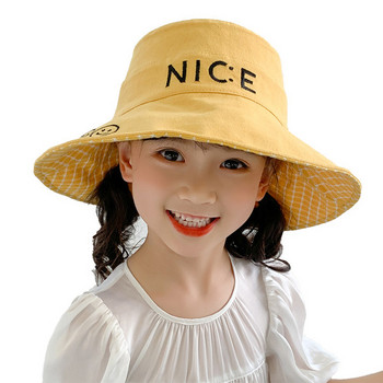 Детска шапка тип рибарска с бродиран надпис