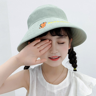 Värvilise tikandiga suvine kalamüts tüdrukutele