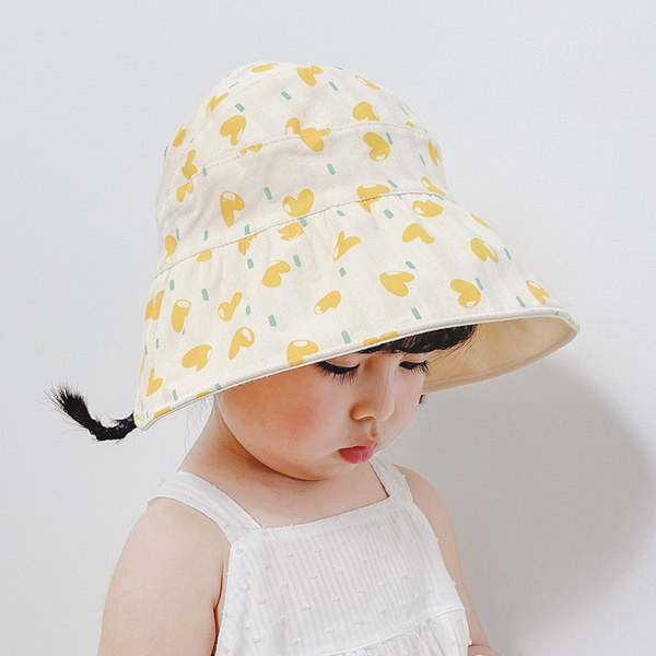 Παιδικό καπέλο με περιφέρια και κορδόνια για κορίτσια