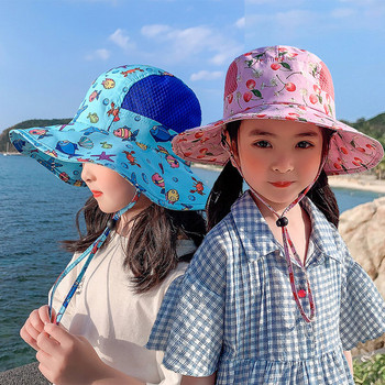 Детска шапка с периферия - за лятото