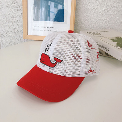 Παιδικό διχτυωτό καπέλο με γείσο και απλικέ