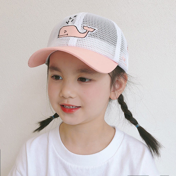Παιδικό διχτυωτό καπέλο με γείσο και απλικέ