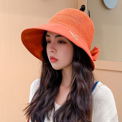 Suvine visiiri ja paelaga päikesemüts tüdrukutele