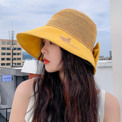 Suvine visiiri ja paelaga päikesemüts tüdrukutele