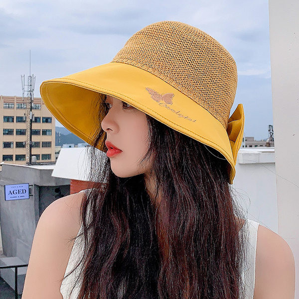 Suvine visiiri ja paelaga päikesemüts tüdrukutele