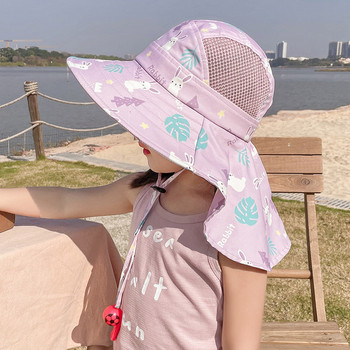 Текстилна детска шапка с широка периферия