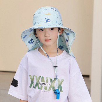 Текстилна детска шапка с широка периферия