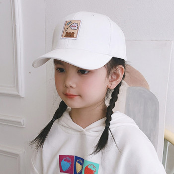 Ежедневна детска шапка с козирка и емблема за момичета
