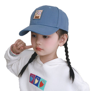 Ежедневна детска шапка с козирка и емблема за момичета