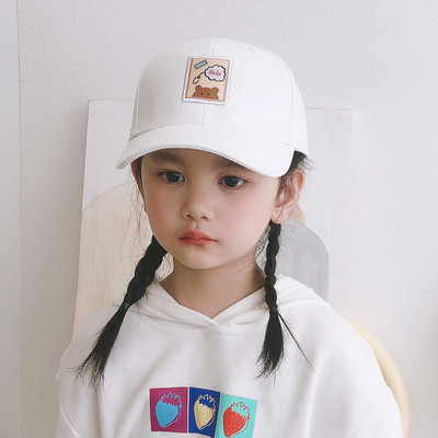 Ležerna dječja kapa sa šiltom i grbom za djevojčice