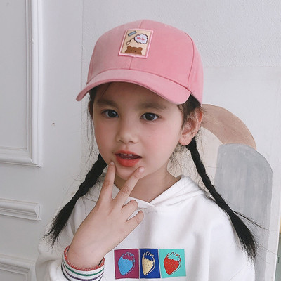 Ležerna dječja kapa sa šiltom i grbom za djevojčice