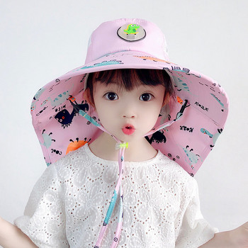 Детска платнена шапка с широка периферия