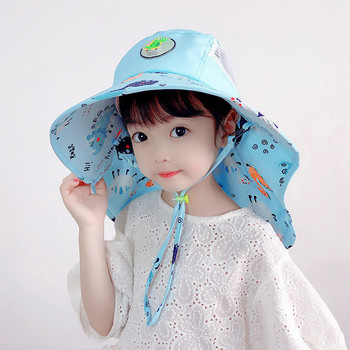Παιδικό υφασμάτινο καπέλο με φαρδύ γείσο