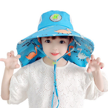 Детска платнена шапка с широка периферия