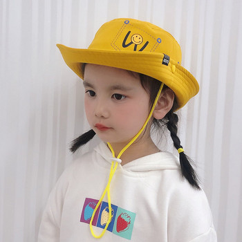 Καλοκαιρινό παιδικό καπέλο με φαρδύ γείσο και δεσμούς