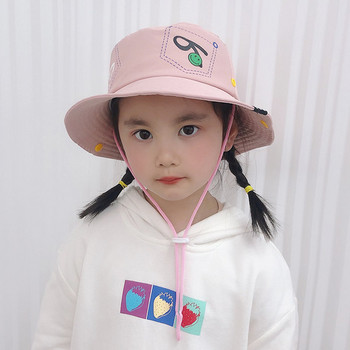 Καλοκαιρινό παιδικό καπέλο με φαρδύ γείσο και δεσμούς