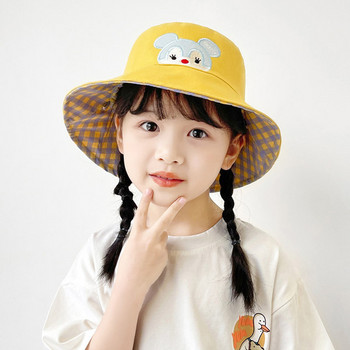 Παιδικό υφασμάτινο καπέλο με χρωματιστό κέντημα