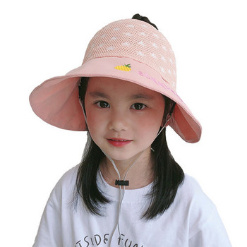Детска шапка - козирка с цветна бродерия