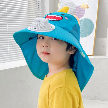 Καλοκαιρινό καπέλο με 3D στοιχείο και βεντάλια - κατάλληλο για κορίτσια ή αγόρια
