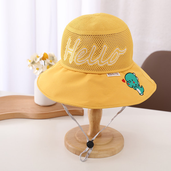 Dječji tekstilni šešir sa širokim obodom i vezom