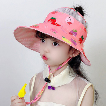 Παιδικό υφασμάτινο καπέλο με διχτυωτό μέρος και χρώμα απλικέ