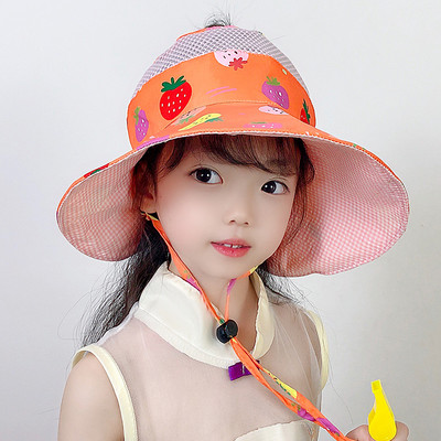 Παιδικό υφασμάτινο καπέλο με διχτυωτό μέρος και χρώμα απλικέ