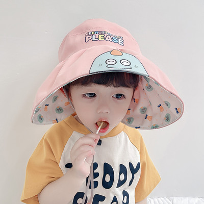 Suure ääre ja aplikatsiooniga päikesekaitsemüts lastele