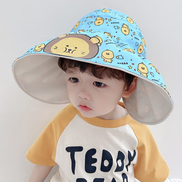 Suure ääre ja aplikatsiooniga päikesekaitsemüts lastele