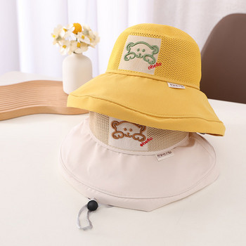 Υφασμάτινο καπέλο με διχτυωτό μέρος και φαρδύ γείσο